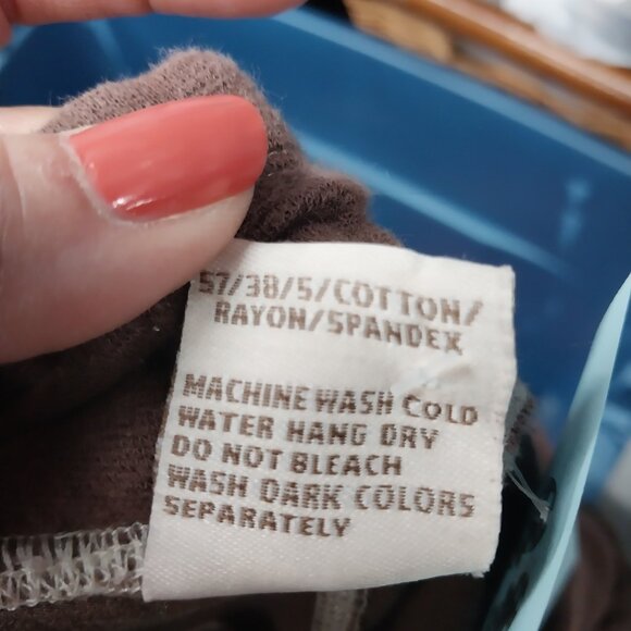 3167 Size Large Balance Collection Brown Pull-on Roll Tab Pants. - Picture 8 of 8